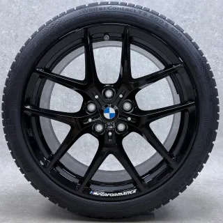 Original BMW 1er F40 BMW 2er Gran Coupé F44 18 Zoll Styling M554 Winterräder + RDKS 36118092354 Schwarz Hochglanz NEU - Bild 4