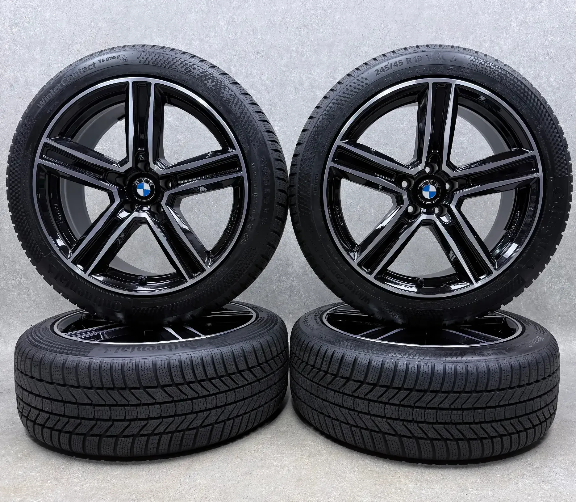 BMW 5er G60 Limousine BMW 5er G61 Touring BMW I5 Limousine 19 Zoll KG Winterräder KBA55167 Schwarz Glanzgedreht Neuwertig - Bild 1