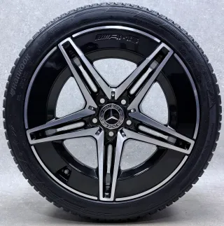 Original Mercedes W206 C Klasse 18 Zoll 5-Doppelspeichen-Rad Winter + RDKS A2064011700 Schwarz Glanzgedreht Neu - Bild 3