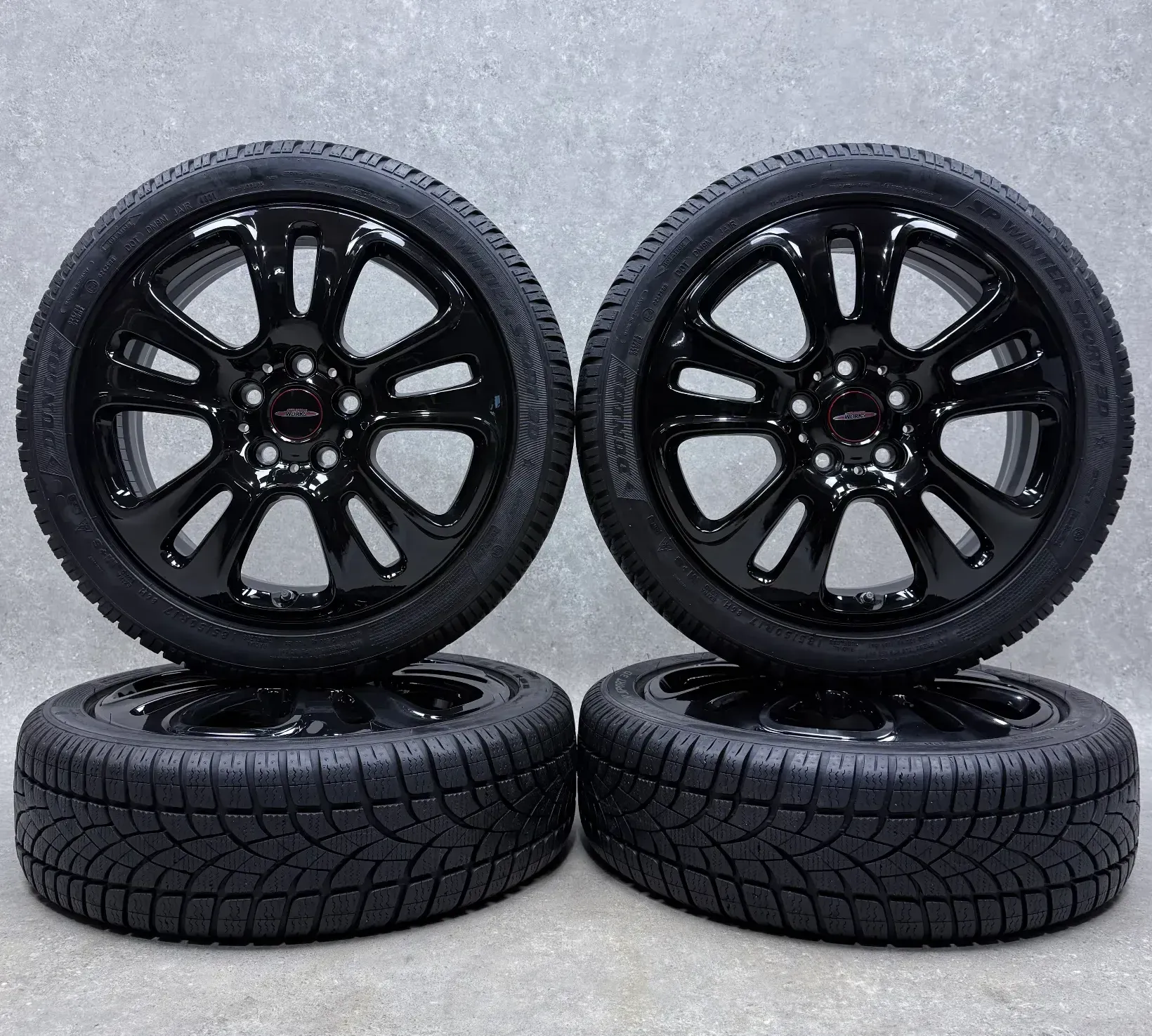 Original Mini F55 One Cooper Cooper S John Cooper Works Mini F56 One Cooper Cooper S John Cooper Works 17 Zoll JCW Double Spoke 510 Winterräder + RDKS 6855119 Schwarz Glänzend - Bild 1