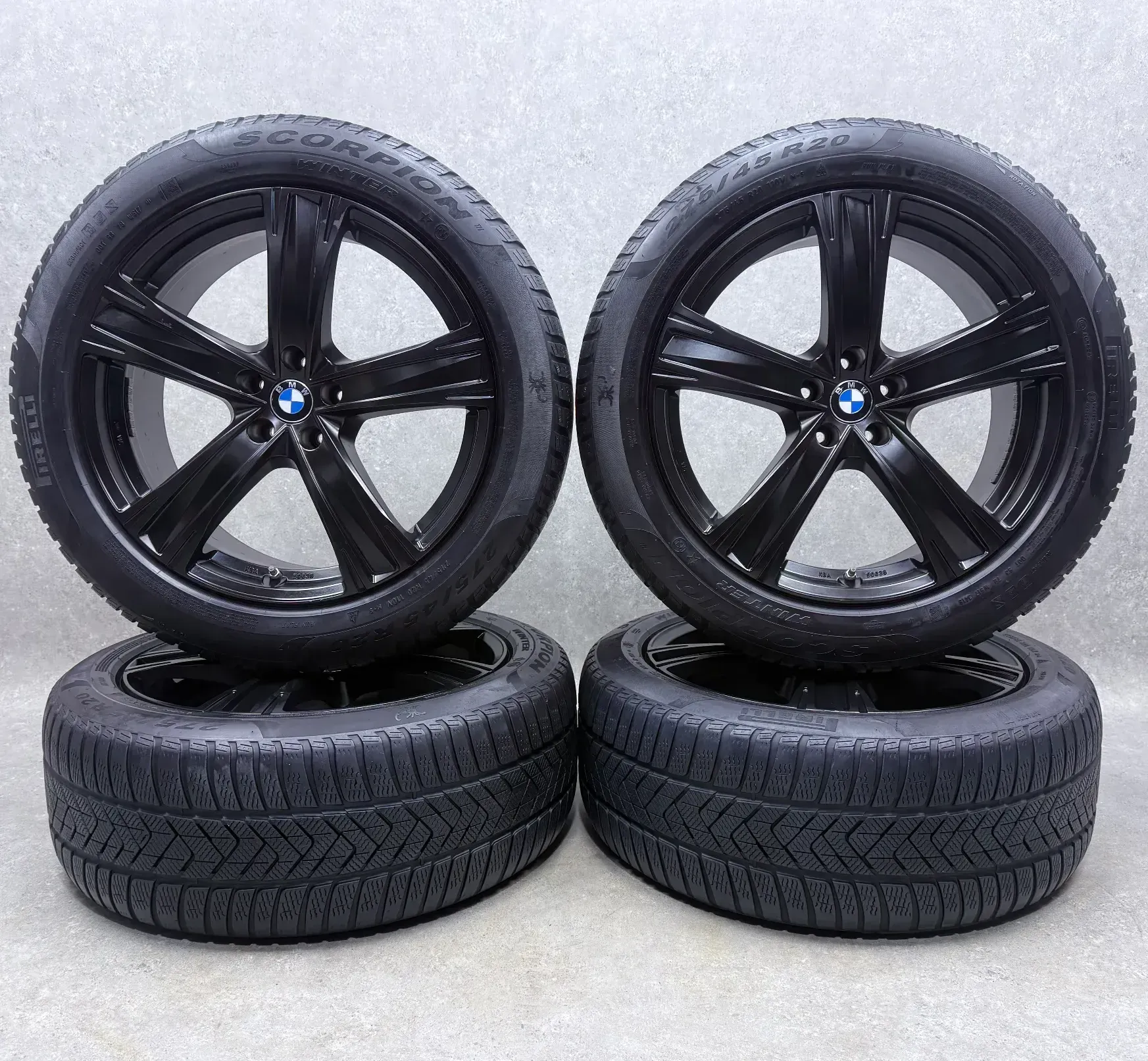 Original BMW X5 G05 BMW X6 G06 20 Zoll ADV14 Winterräder + RDKS 6883765 Schwarz seidenmatt 2x5,5mm & 2x4,5mm - Bild 1