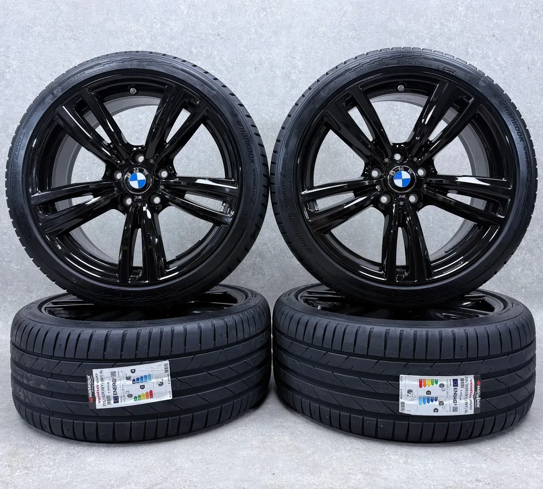 Original BMW 3er F30 F31 BMW 4er F32 F33 F36 19 Zoll Styling M442 Sommerräder + RDKS 7846780 Schwarz glanz - Bild 1