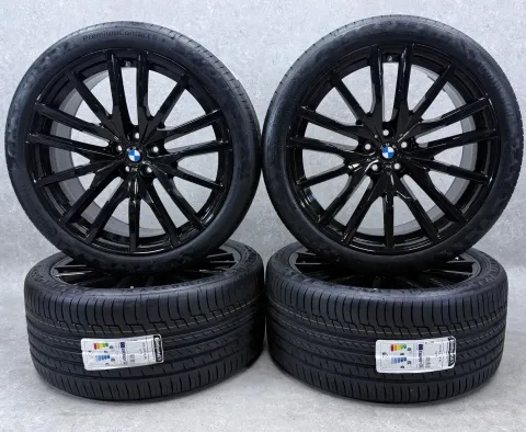 Background image for Original BMW X5 G05 BMW X6 G06 22 Zoll Styling M742 Sommerräder + RDKS 8090013 Schwarz Glanz