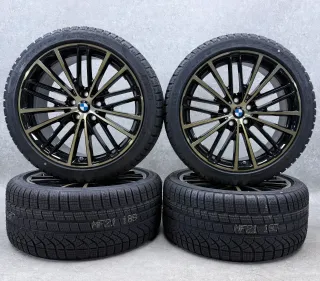 Original BMW 5er G30 G31 BMW 19 Zoll Styling 635 Winterräder + RDKS 6894839 Bicolor (Schwarz / Gold) NEU - Bild 1