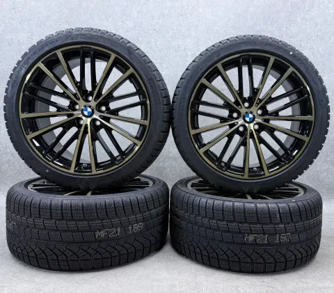 Background image for Original BMW 5er G30 G31 BMW 19 Zoll Styling 635 Winterräder + RDKS 6894839 Bicolor (Schwarz / Gold) NEU